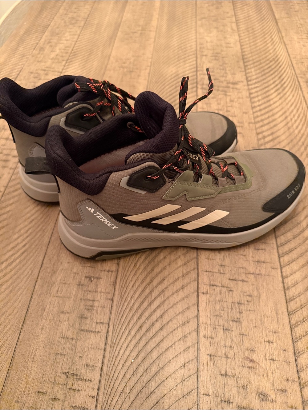 adidas Terrex Gray and Black Trail Sneakers with Olive Accents